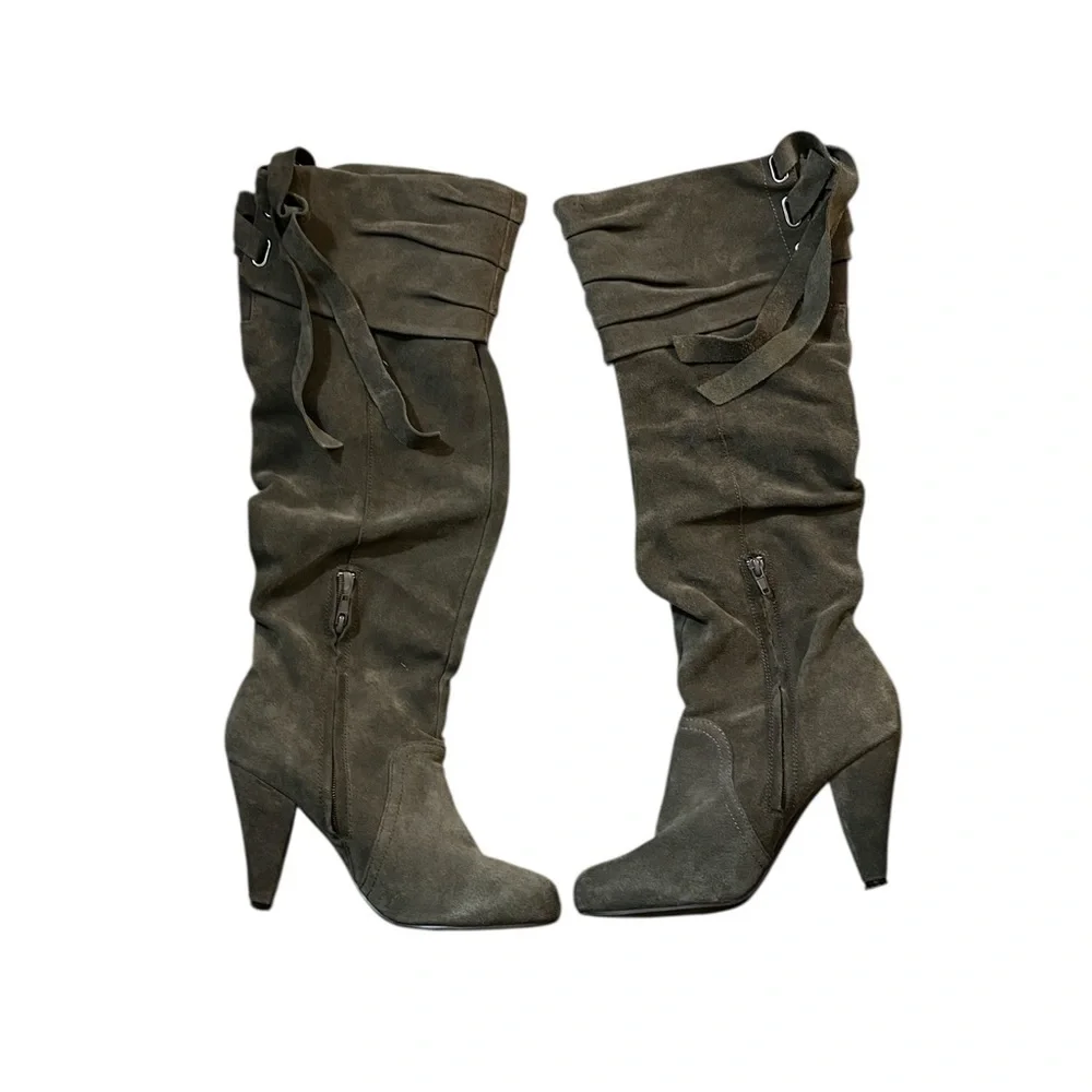 Naughty Monkey Women's Fearless Knee-High Boot Heel Suede Leather Size 6